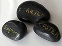 Stones with words were used as an icebreaker at a previous Community Works  conference.